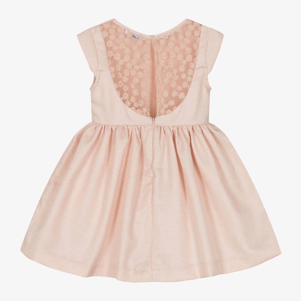 Mayoral-Girls Pink Shimmer Flower Dress | Childrensalon Outlet