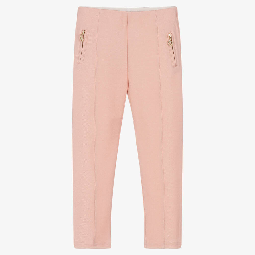 Mayoral - Girls Pink Shimmer Trousers | Childrensalon