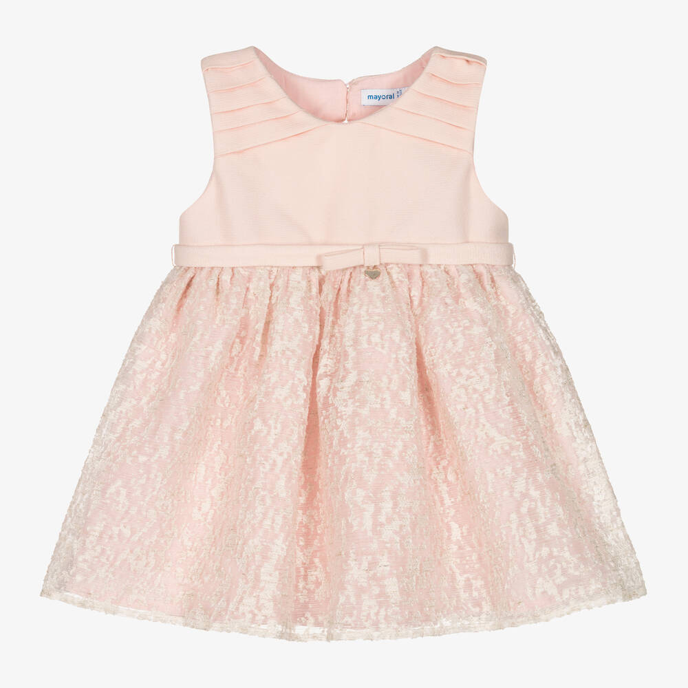 Mayoral - Розовое платье из органзы без рукавов | Childrensalon