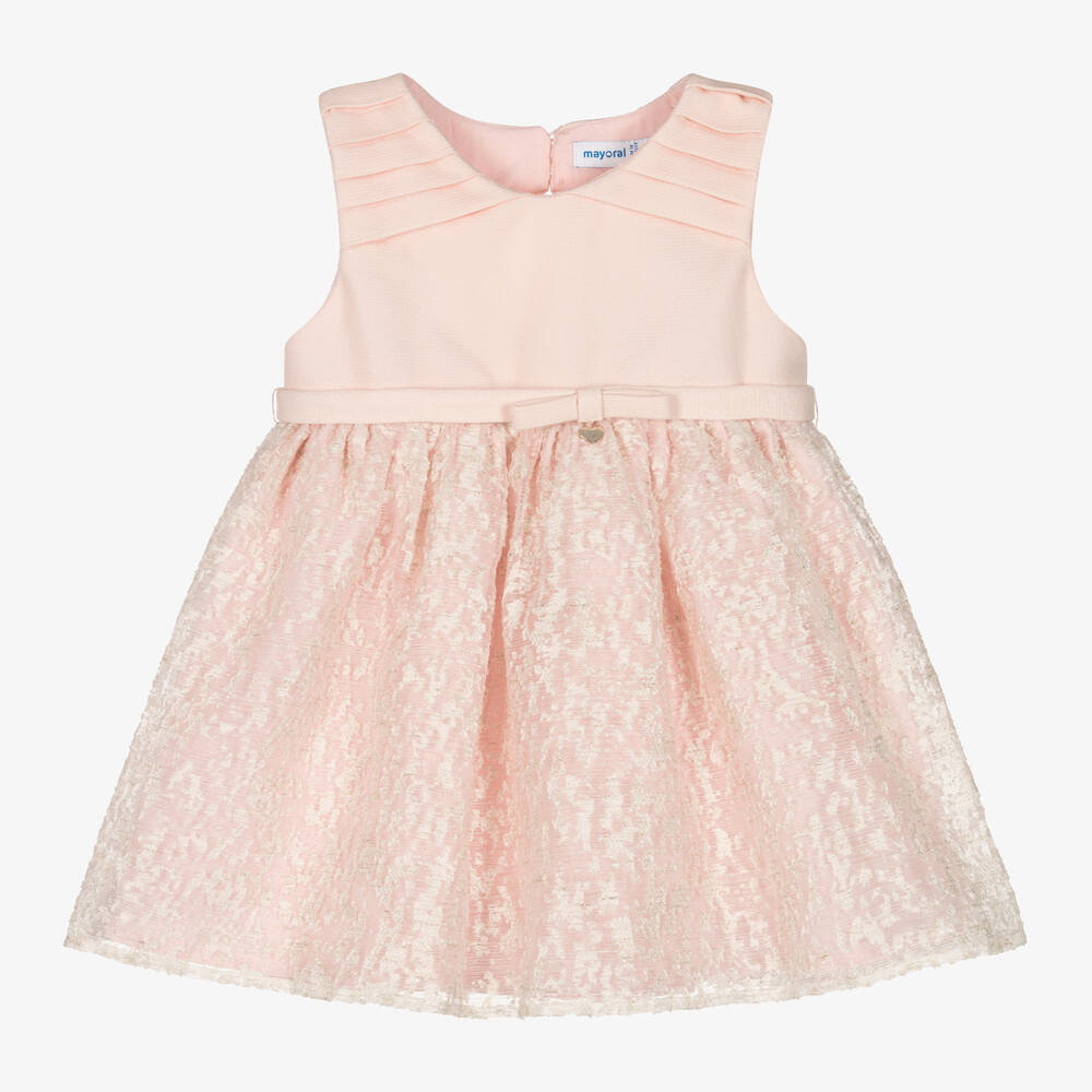 Mayoral - Robe sans manches rose en organza | Childrensalon