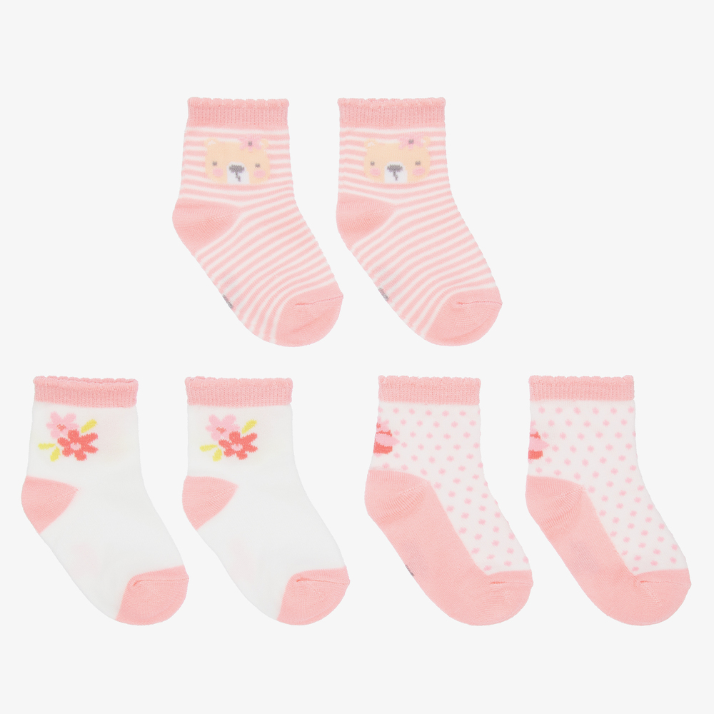 Mayoral - Girls Pink Socks (3 Pack) | Childrensalon