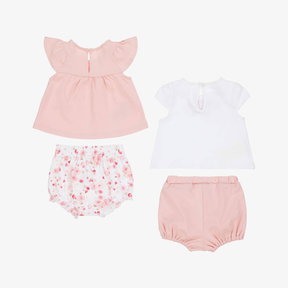 Mayoral Newborn-Girls Pink Soft Cotton Twin Set | Childrensalon Outlet