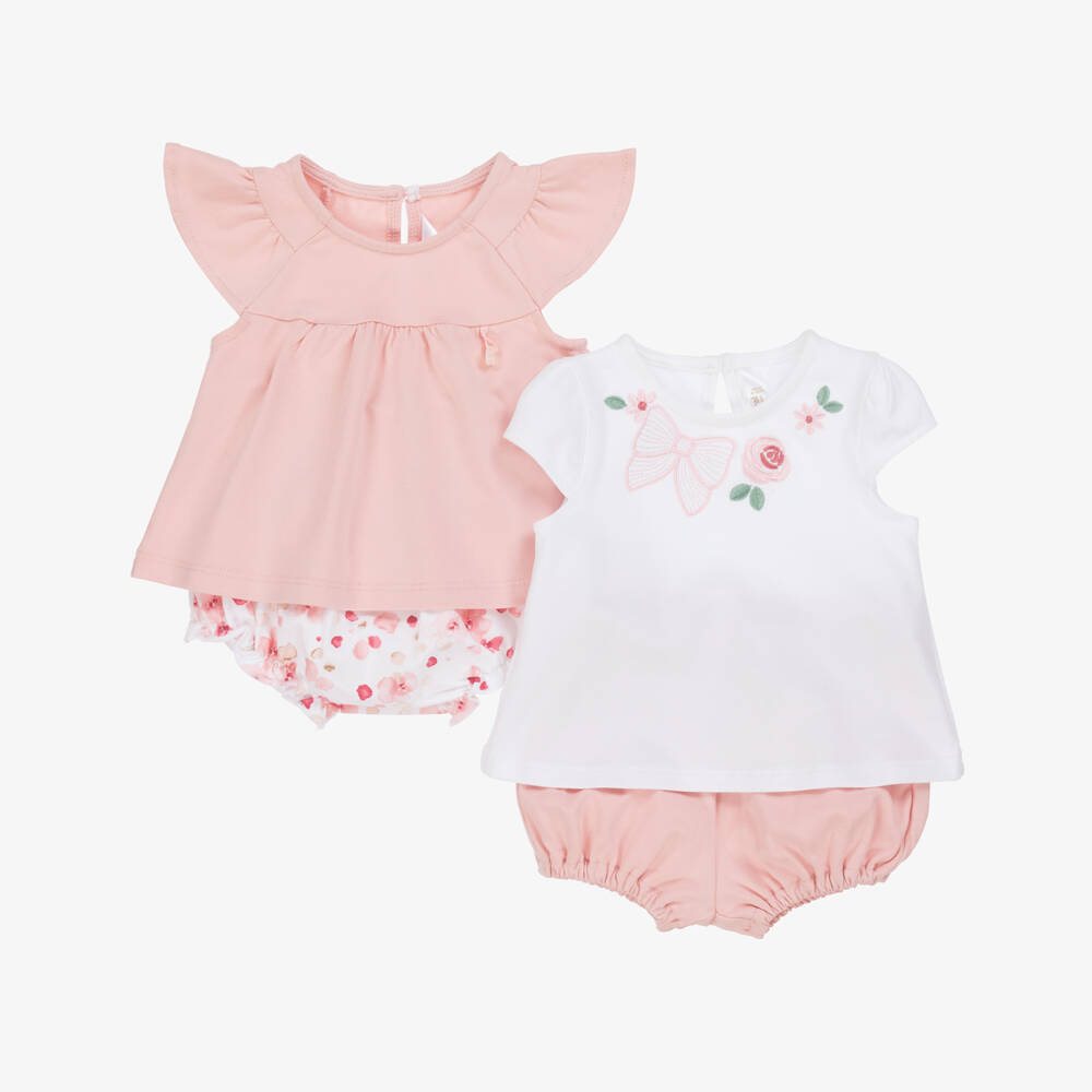 Mayoral Newborn-Girls Pink Soft Cotton Twin Set | Childrensalon Outlet
