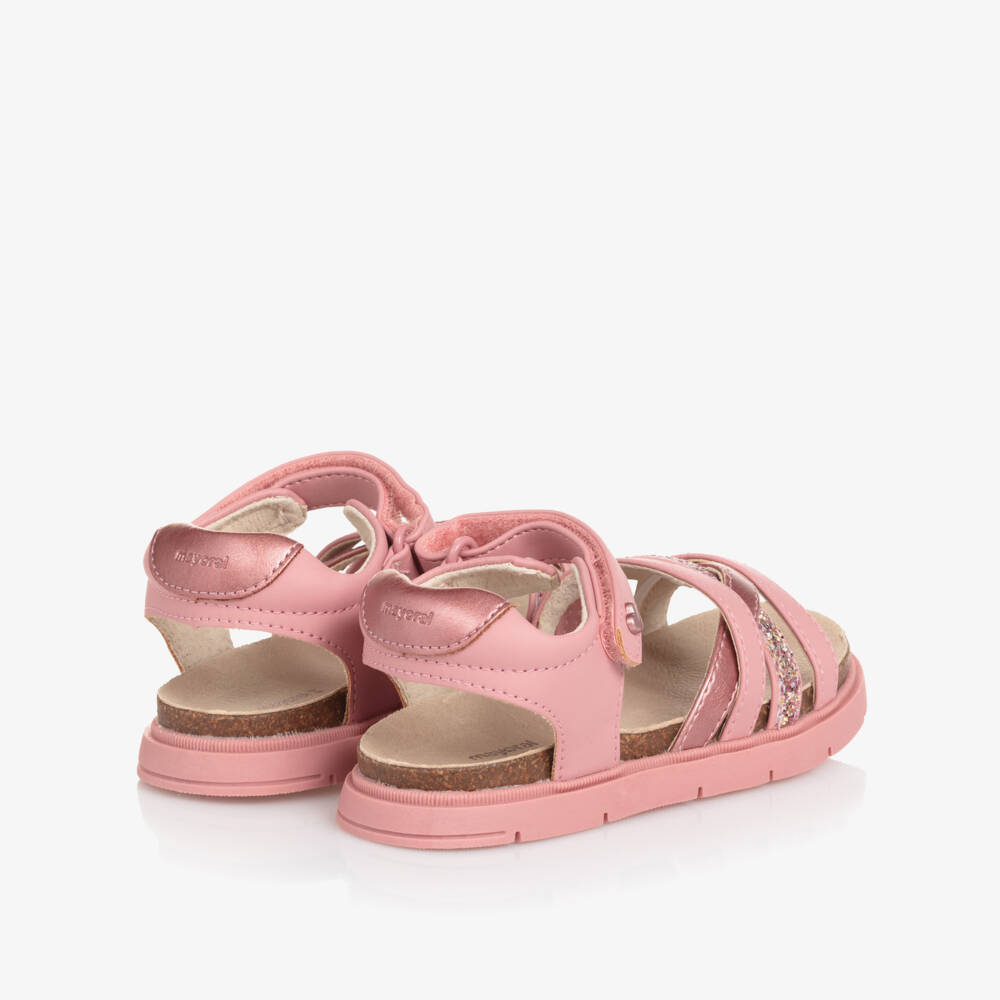 Mayoral-Girls Pink Strappy Faux Leather Sandals | Childrensalon Outlet