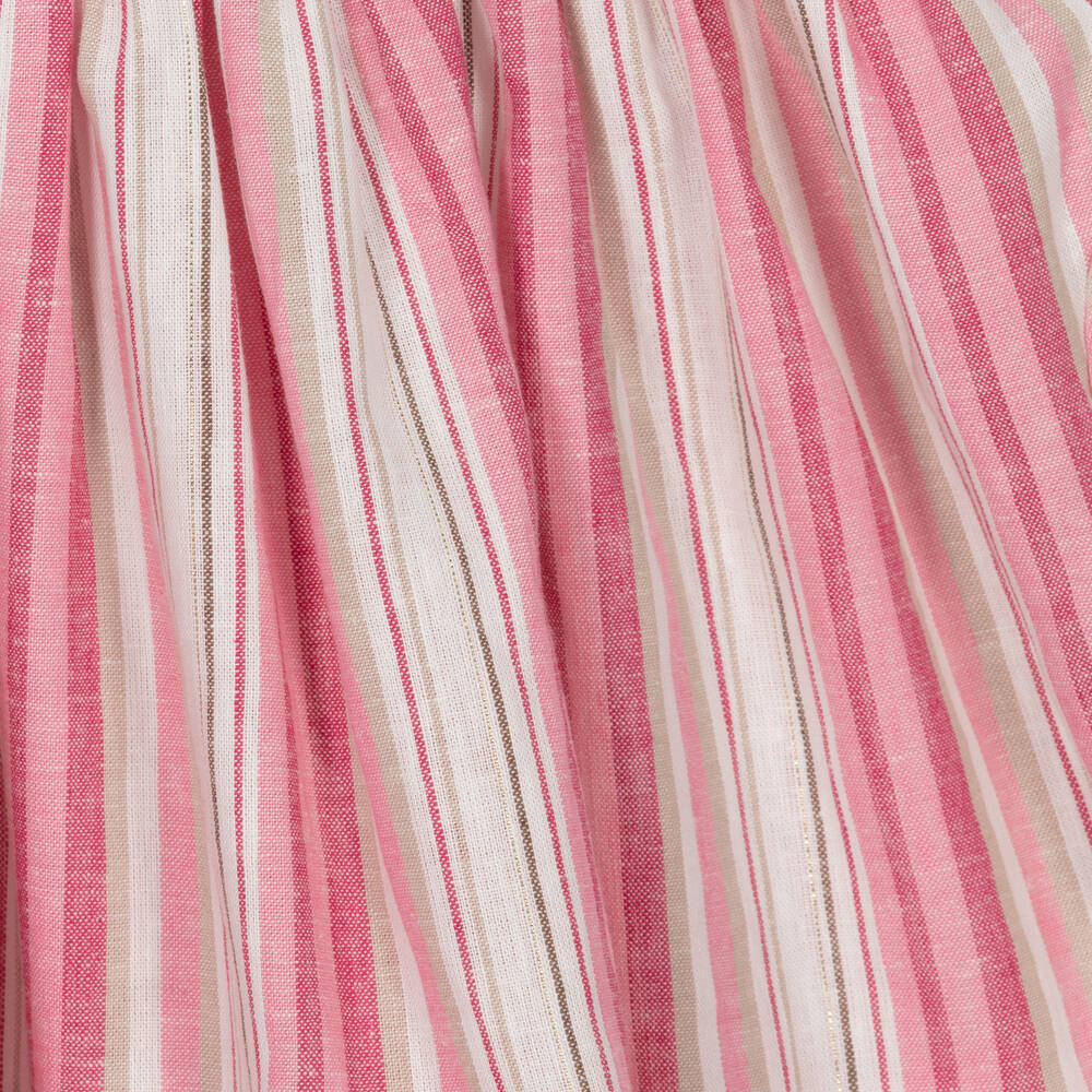 Mayoral-Розовое льняное платье в полоску | Childrensalon Outlet