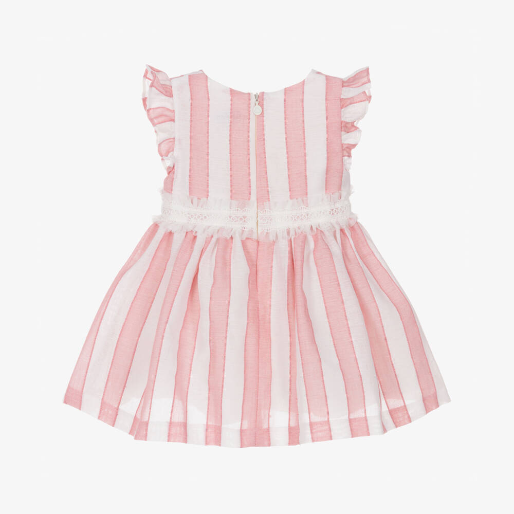 Mayoral-Girls Pink Striped Day Frock | Childrensalon Outlet