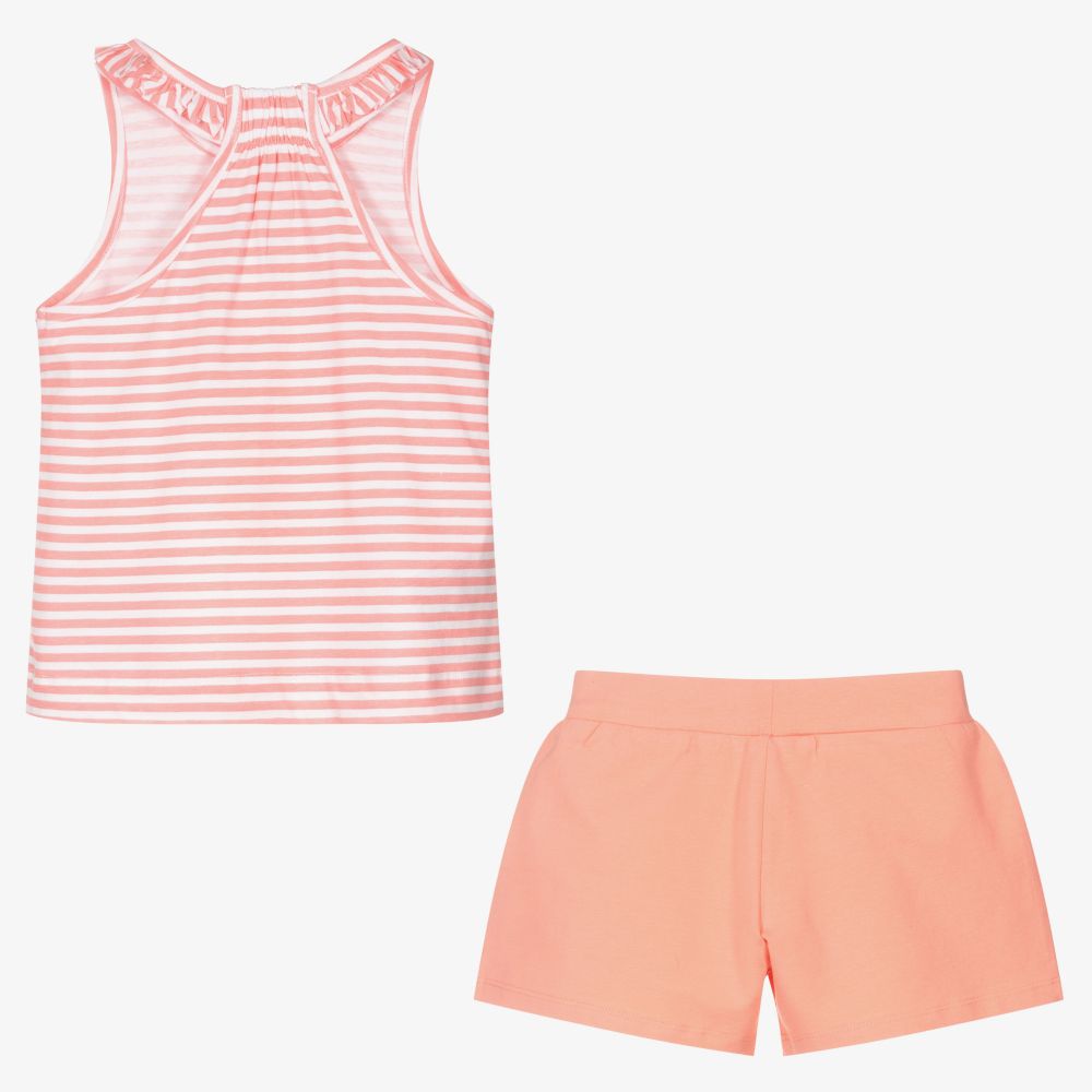 مايورال-طقم شورت قطن لون زهري للبنات | Childrensalon Outlet