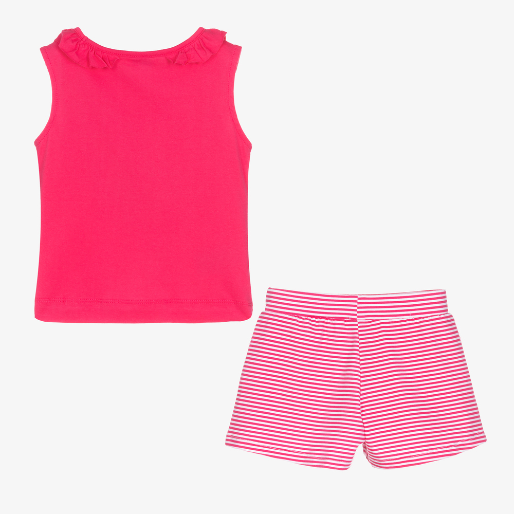 Mayoral-طقم شورت قطن لون زهري فيوشيا للبنات | Childrensalon Outlet