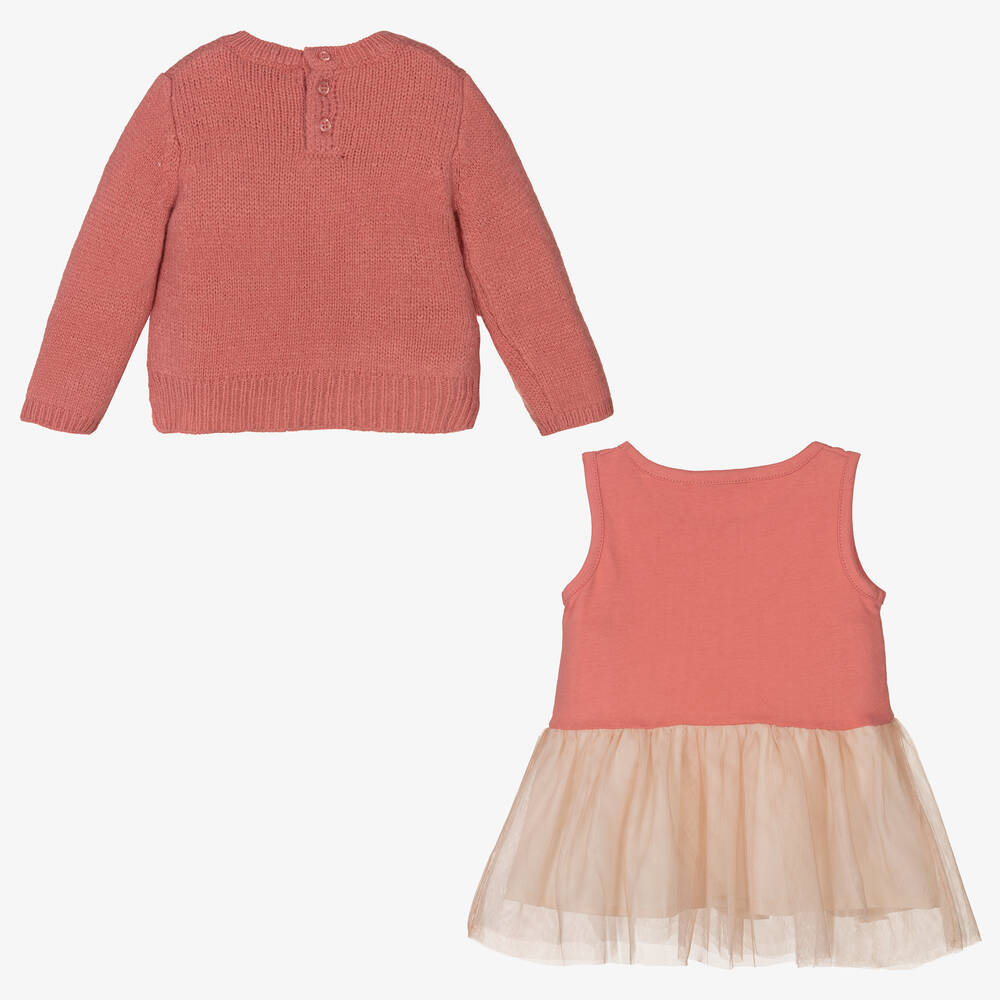 Mayoral-Розовый свитер и платье для девочек | Childrensalon Outlet