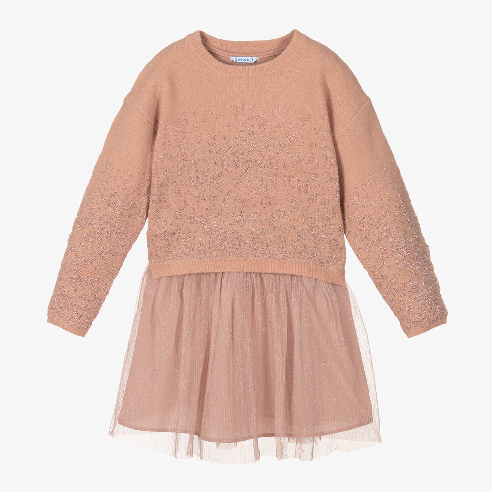 Mayoral - Розовый свитер и платье для девочек | Childrensalon