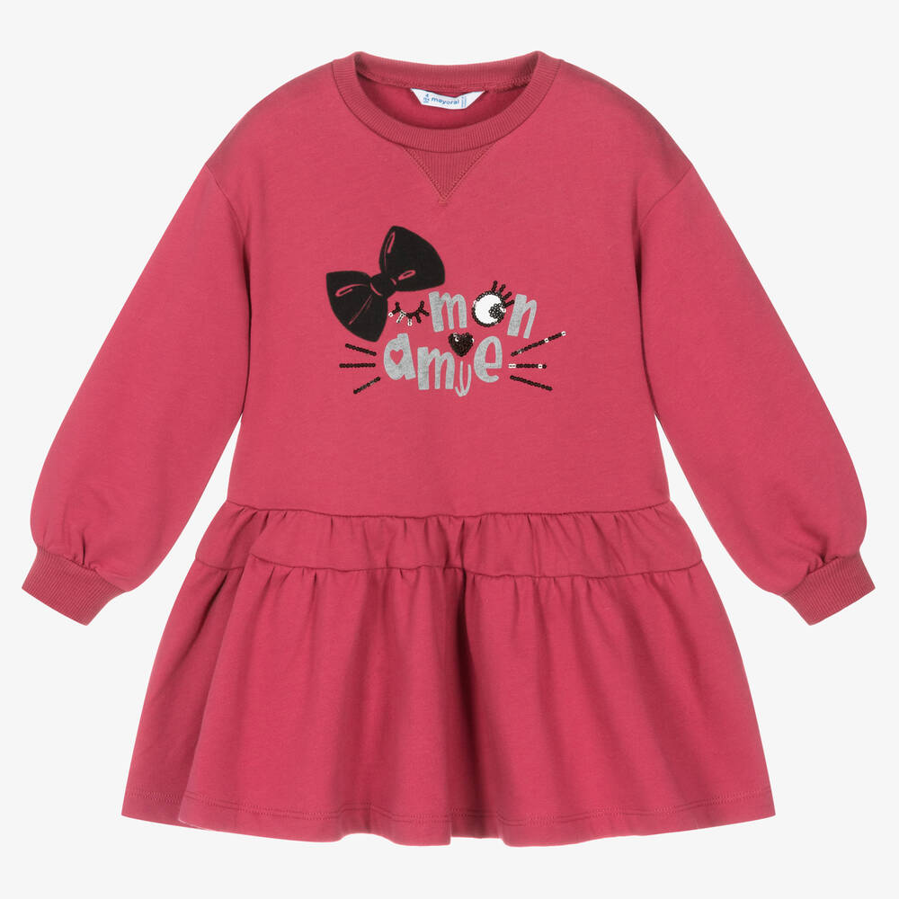 Mayoral - Robe sweat rose Fille | Childrensalon