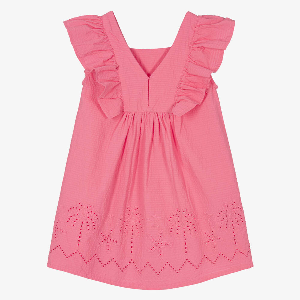 Mayoral-Girls Pink Tropical Palm Dress | Childrensalon Outlet
