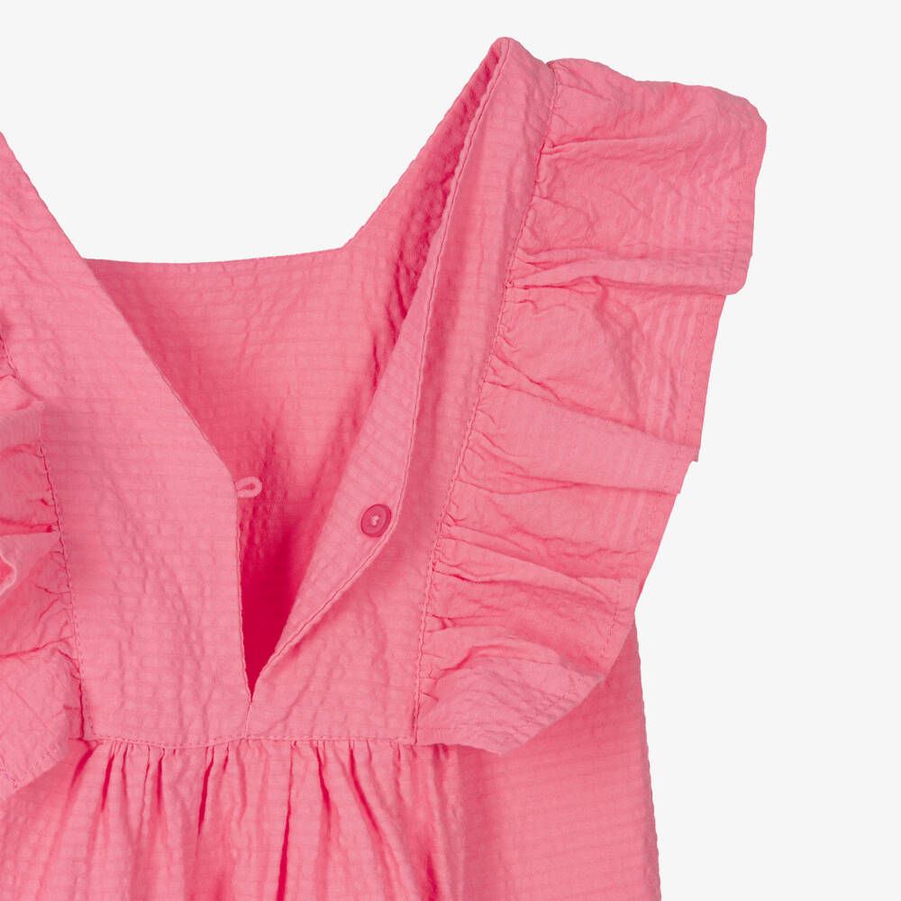 Mayoral-Girls Pink Tropical Palm Dress | Childrensalon Outlet