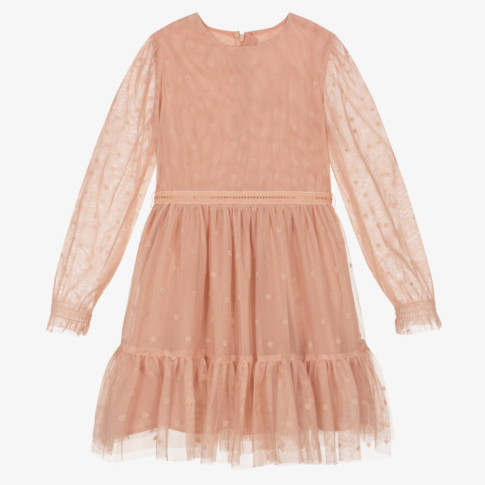 Mayoral - Розовое платье из тюля для девочек | Childrensalon