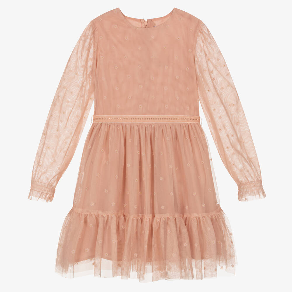 Mayoral - Girls Pink Tulle Dress | Childrensalon