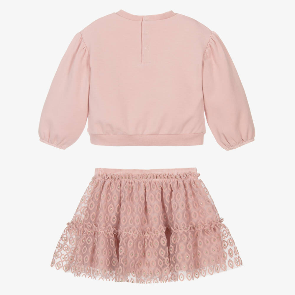 Mayoral-Girls Pink Tulle Skirt Outfit | Childrensalon Outlet