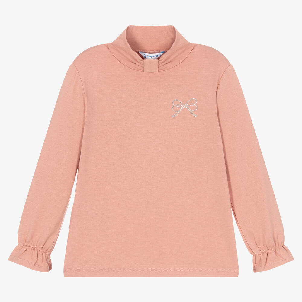 Mayoral - Girls Pink Turtle Neck Top | Childrensalon