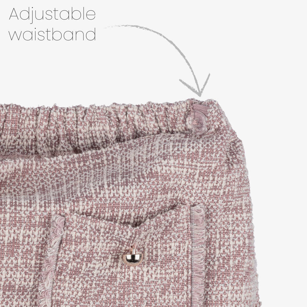 Mayoral-Girls Pink Tweed Effect Skort | Childrensalon Outlet