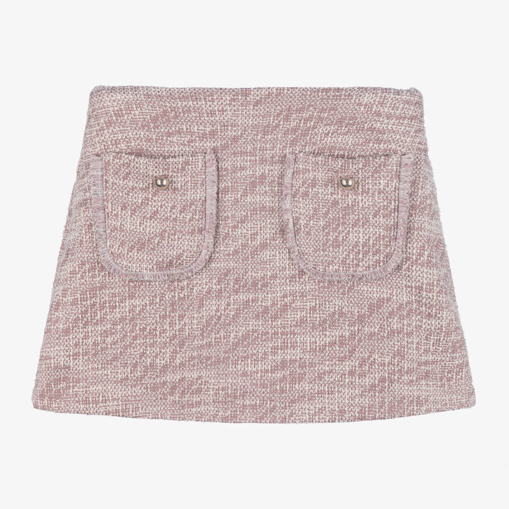 Mayoral-Girls Pink Tweed Effect Skort | Childrensalon Outlet