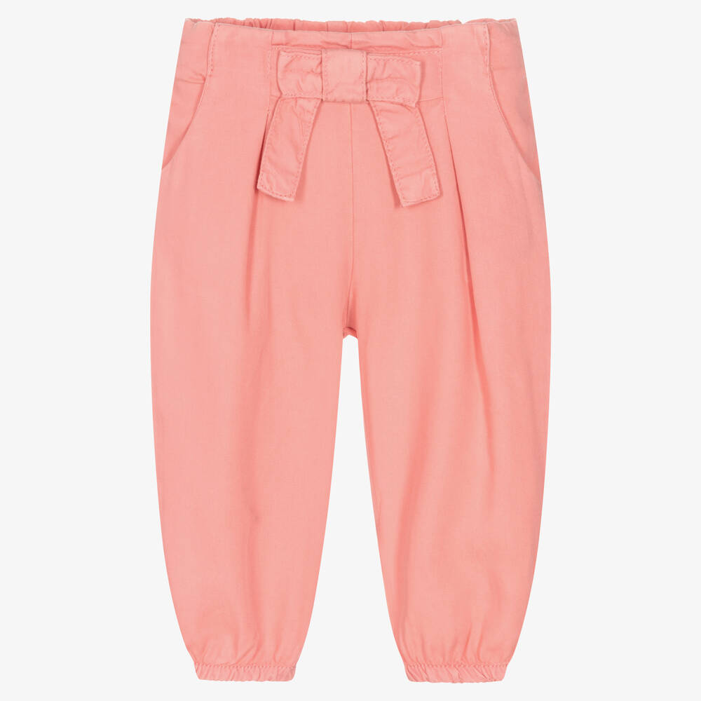 Mayoral - Розовые брюки из саржи для девочек | Childrensalon