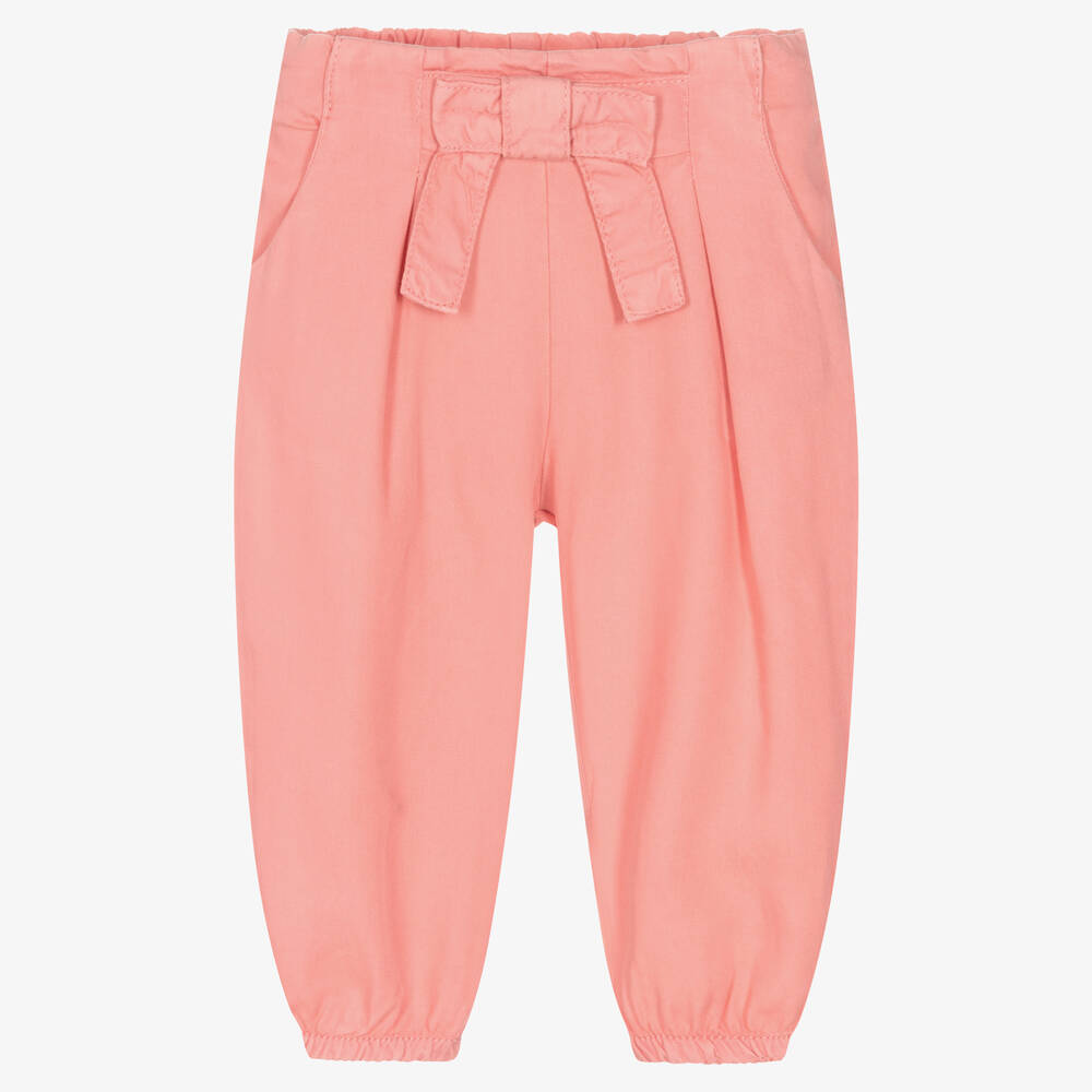 Mayoral - Girls Pink Twill Trousers | Childrensalon