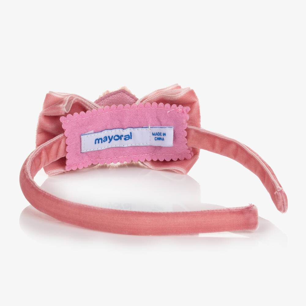 مايورال-طوق للشعر مخمل لون زهري للبنات | Childrensalon Outlet