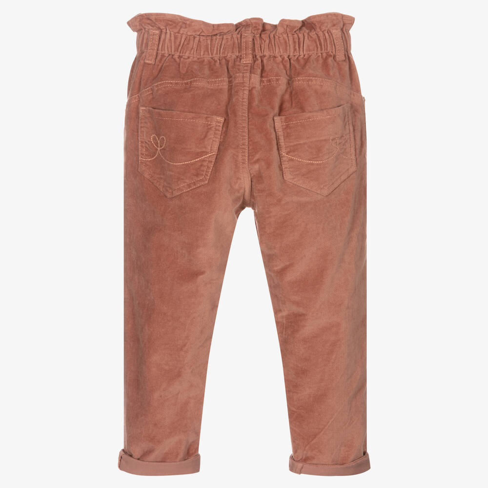 Mayoral-Girls Pink Velvet Trousers | Childrensalon Outlet