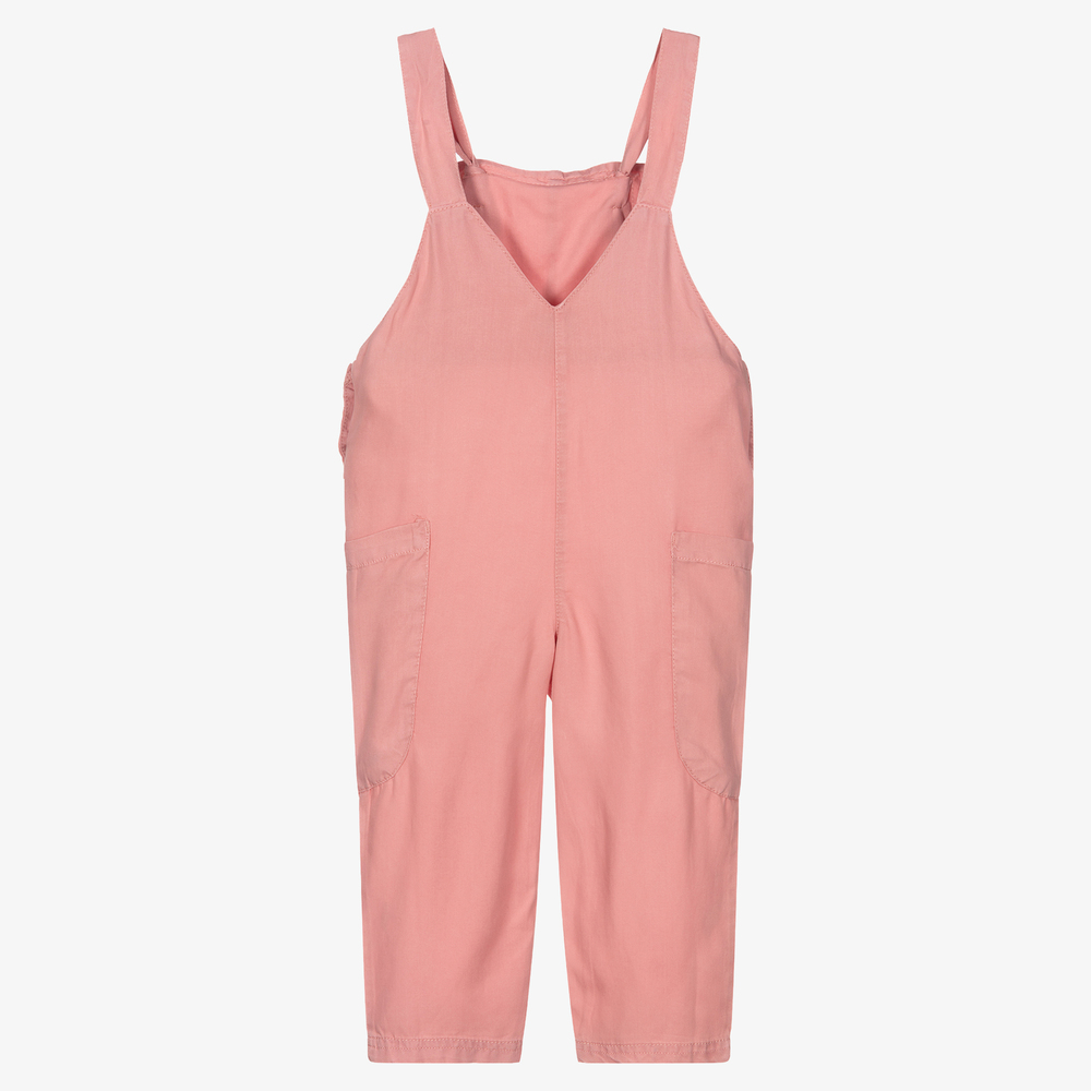 Mayoral-Girls Pink Viscose Dungarees | Childrensalon Outlet