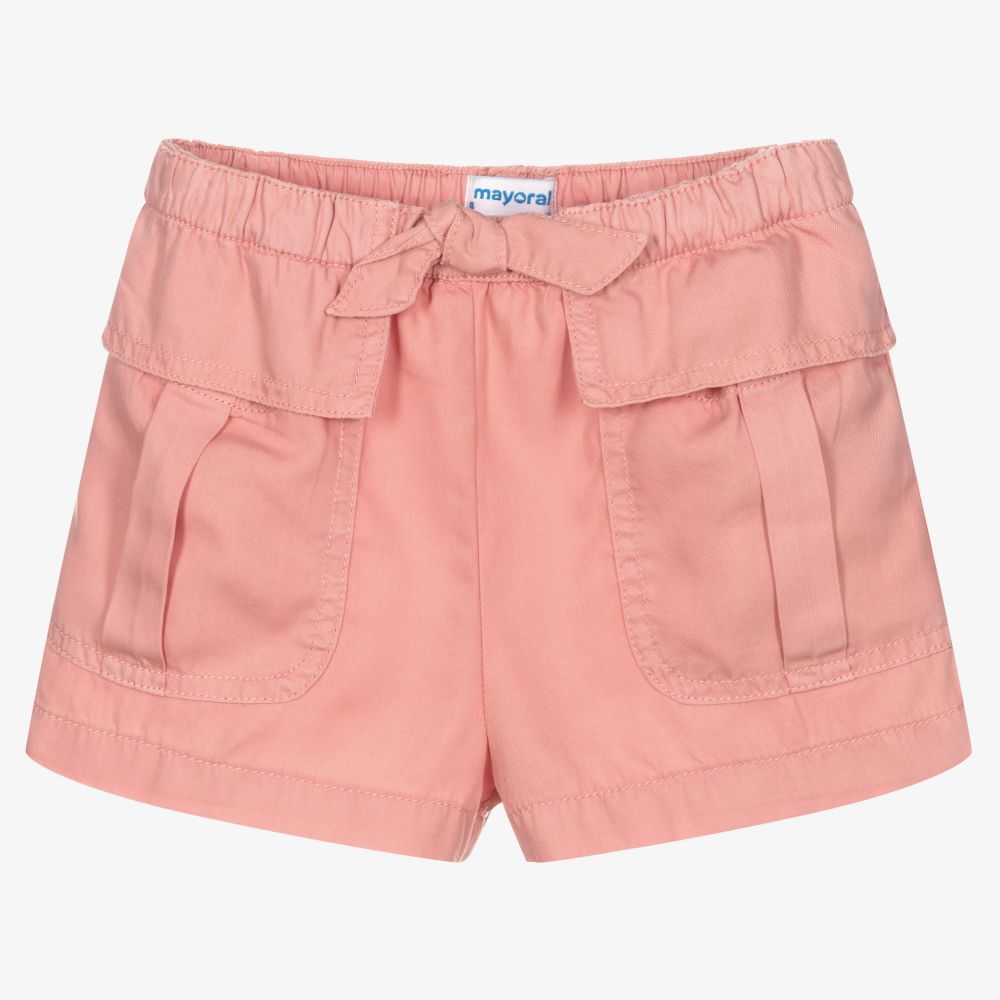Mayoral - Girls Pink Viscose Shorts | Childrensalon