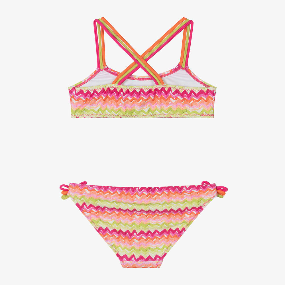 Mayoral-Girls Pink Zigzag Bikini  | Childrensalon Outlet