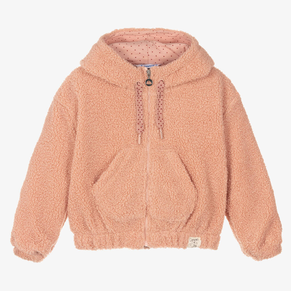 Mayoral-Girls Pink Zip-Up Hoodie | Childrensalon Outlet