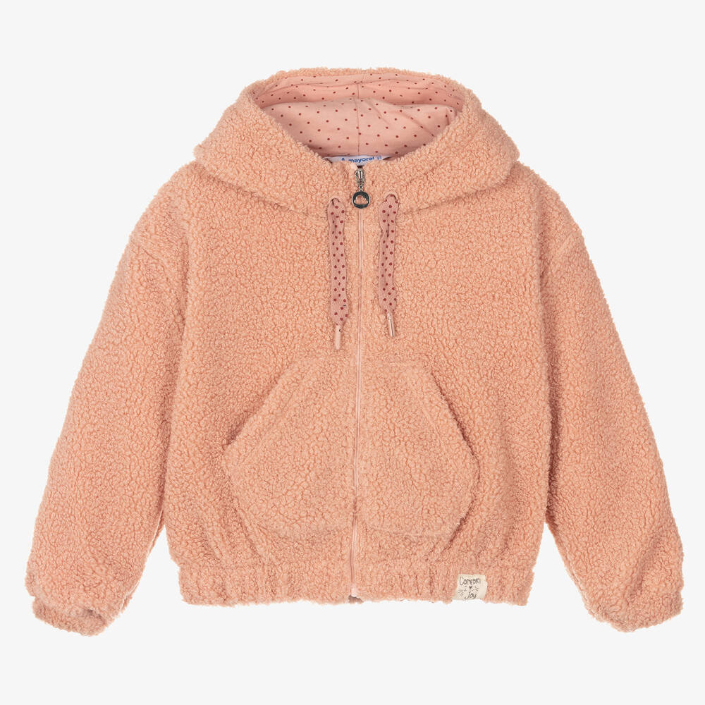 Mayoral - Girls Pink Zip-Up Hoodie | Childrensalon