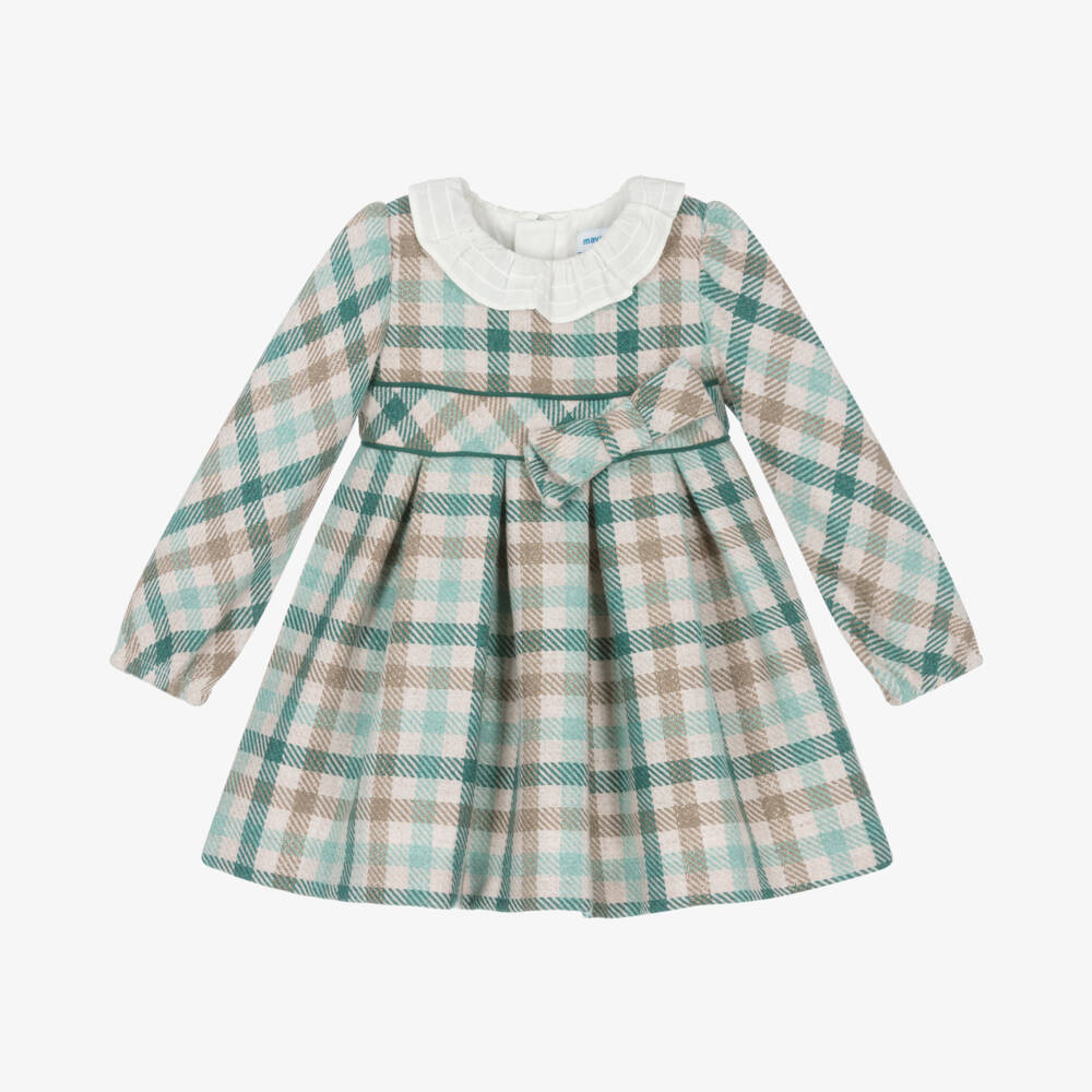 Mayoral-Girls Plaid Green Frock | Childrensalon Outlet