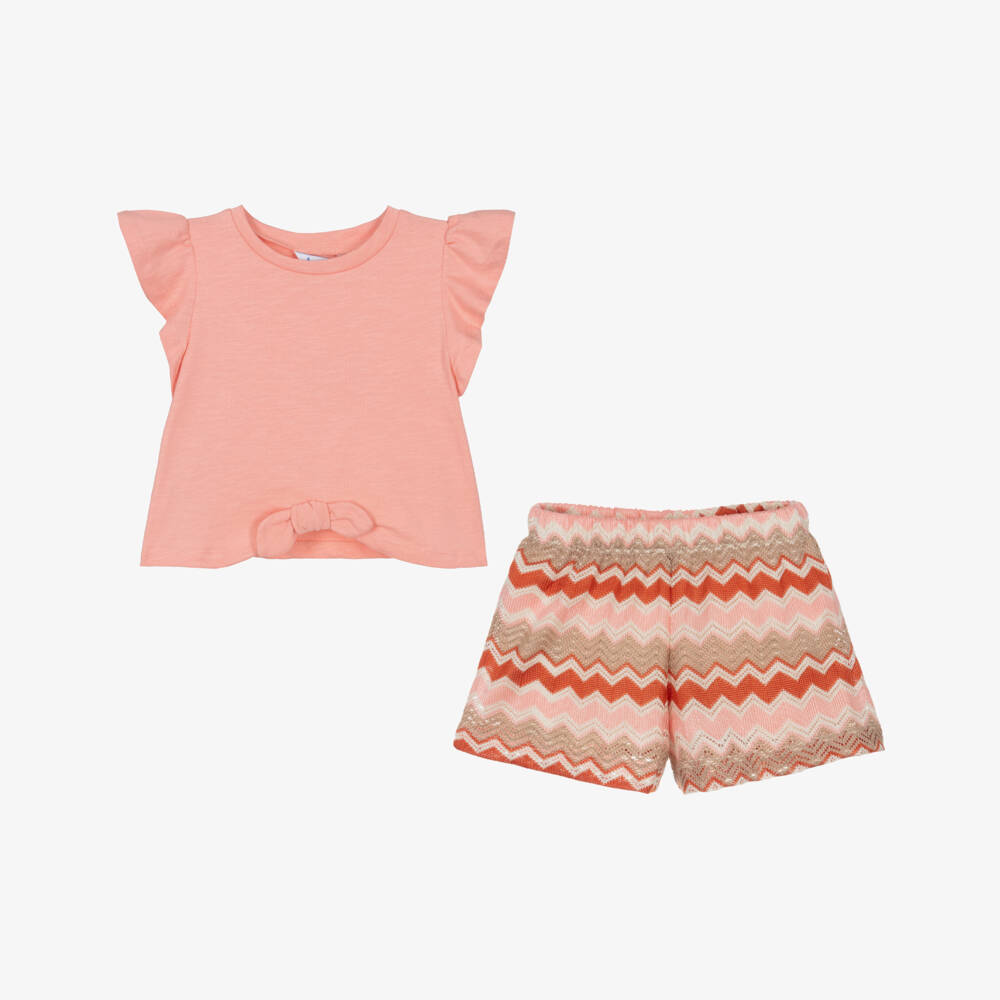 Mayoral-Girls Playful Pink Patterned Ensemble | Childrensalon Outlet
