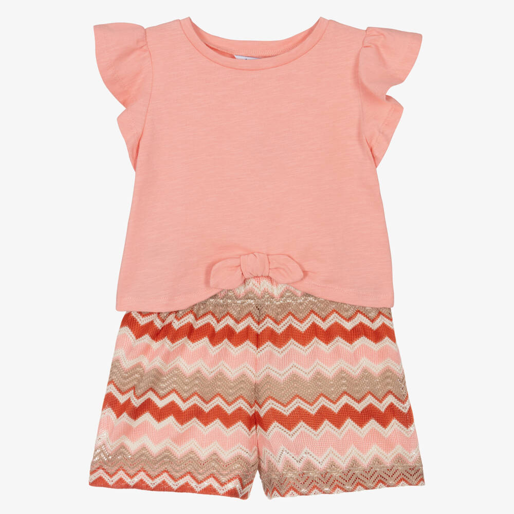 Mayoral-Girls Playful Pink Patterned Ensemble | Childrensalon Outlet
