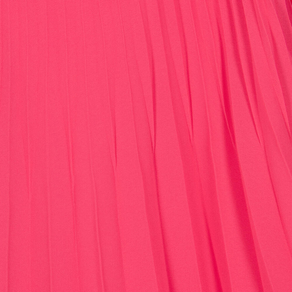 Mayoral-Girls Pleated Chiffon Pink Dress | Childrensalon Outlet