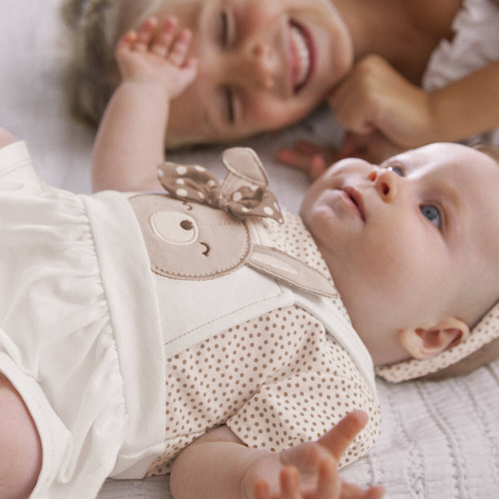 Mayoral Newborn-Girls' Polka Dot Bunny Dress Ensemble | Childrensalon Outlet