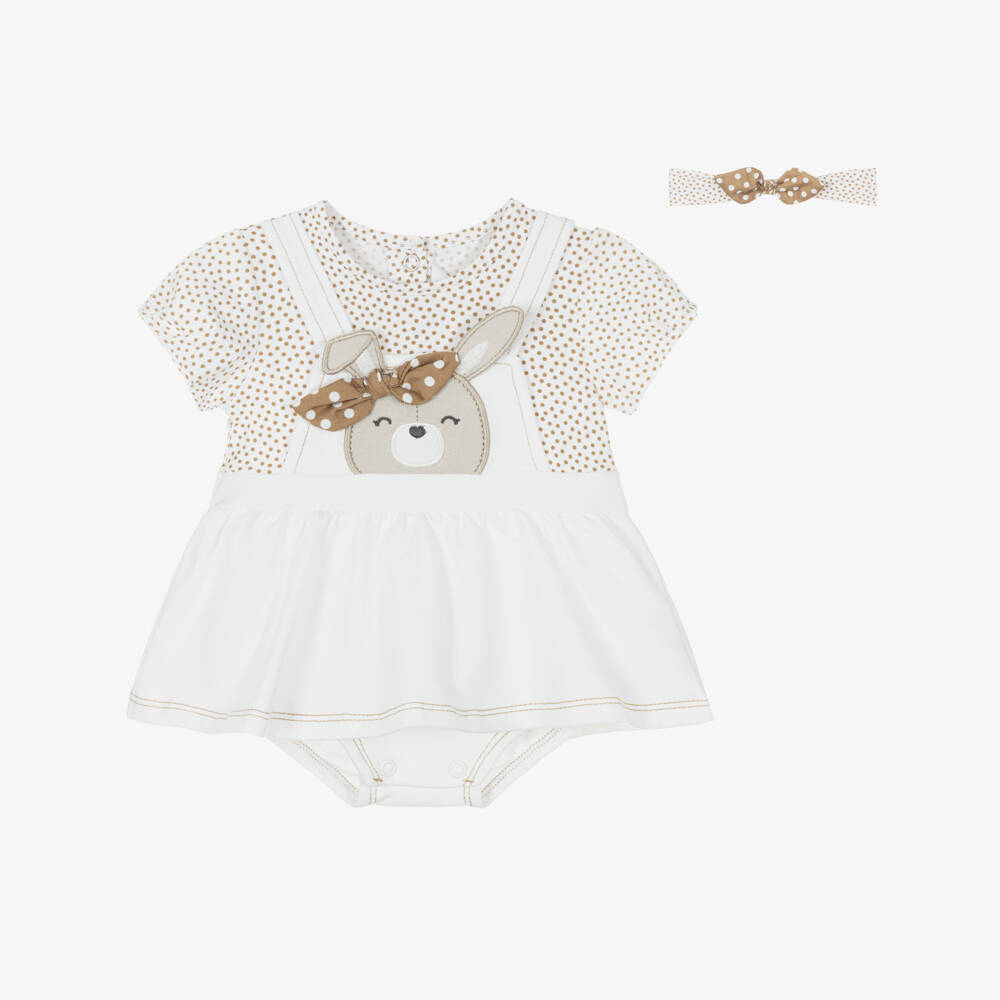 Mayoral Newborn-Girls' Polka Dot Bunny Dress Ensemble | Childrensalon Outlet