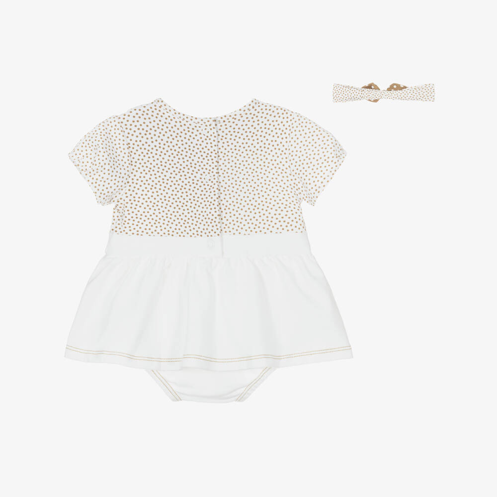 Mayoral Newborn-Girls' Polka Dot Bunny Dress Ensemble | Childrensalon Outlet