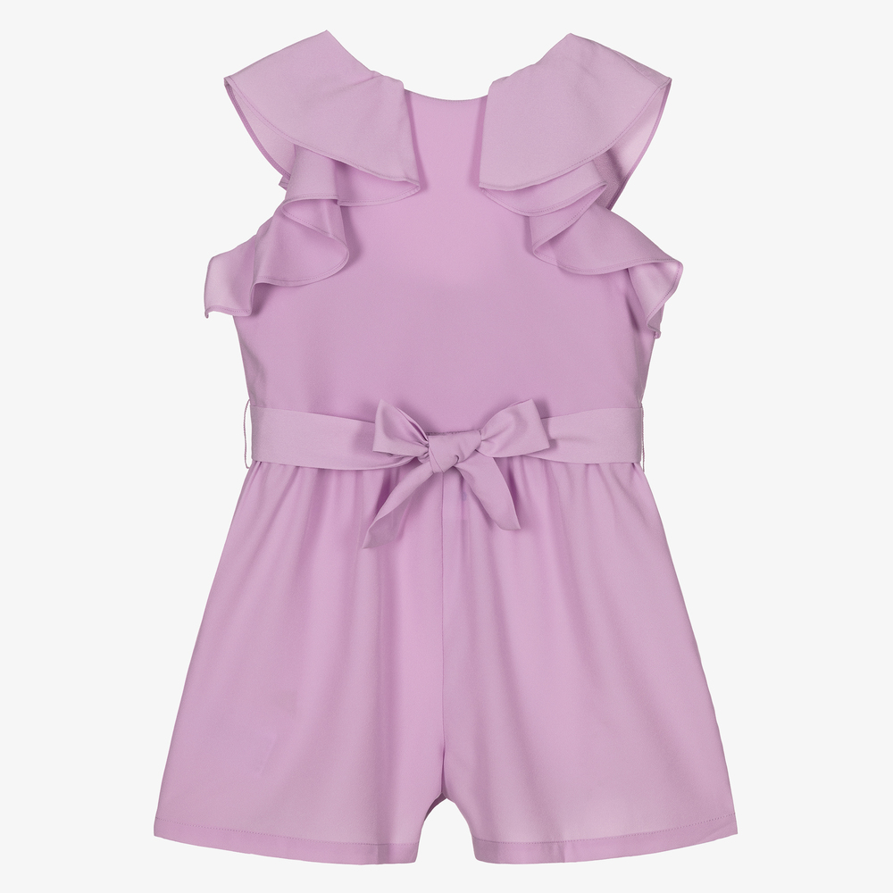 Mayoral - Combi-short crêpe violet Fille | Childrensalon