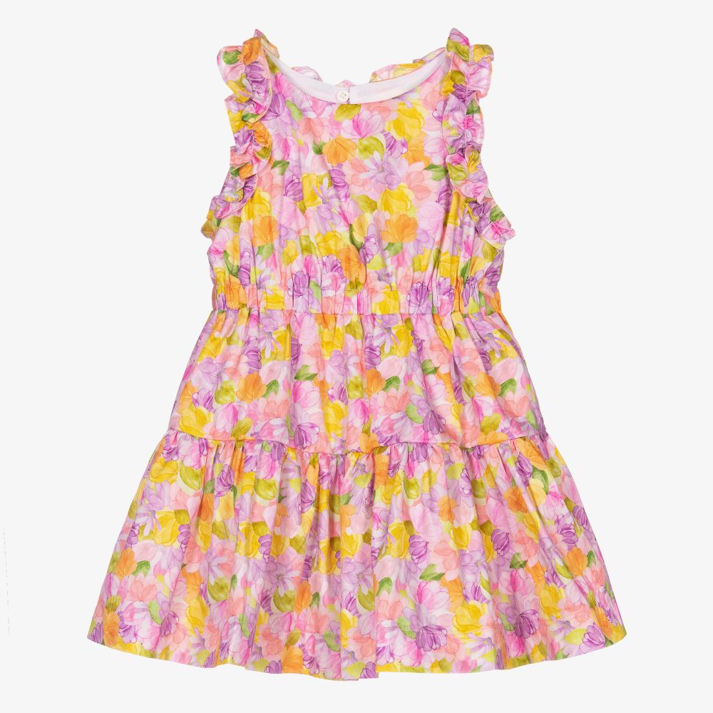 Mayoral - Robe violette à fleurs Fille | Childrensalon