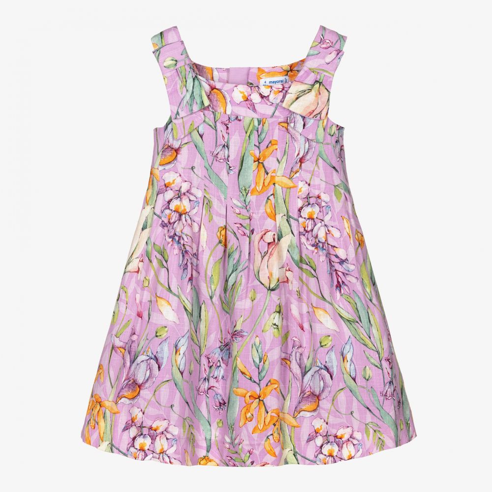 Mayoral - Violettes, geblümtes Kleid (M) | Childrensalon