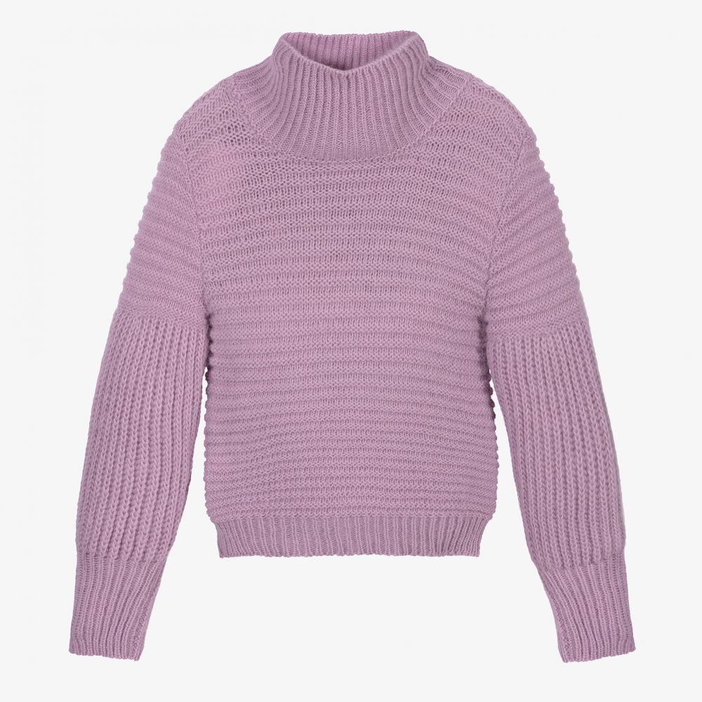 Mayoral - Pull violet en maille Fille | Childrensalon