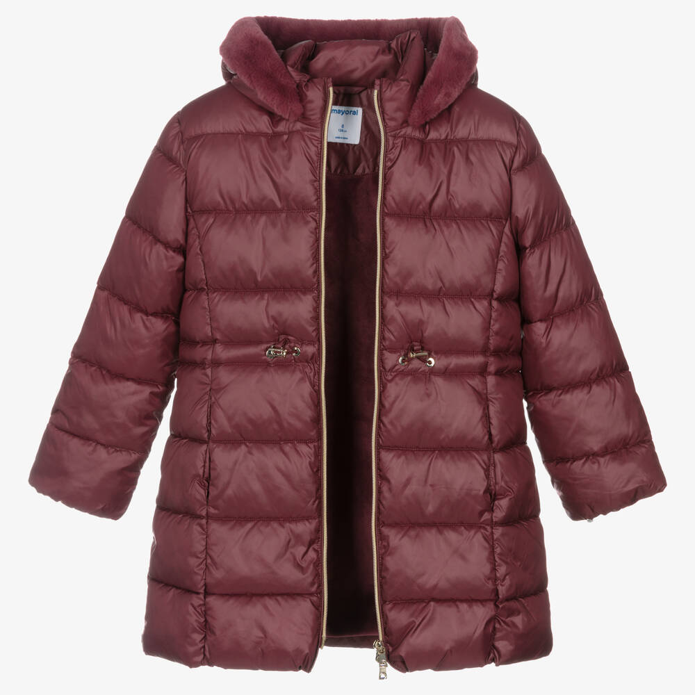 Mayoral-Girls Purple Puffer Coat | Childrensalon Outlet