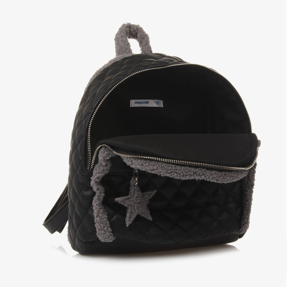 مايورال-حقيبة ظهر جلد صناعي لون أسود (28 سم) | Childrensalon Outlet