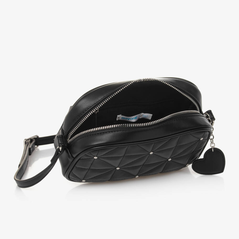 Mayoral-Girls Quilted Black Shoulder Bag | Childrensalon Outlet