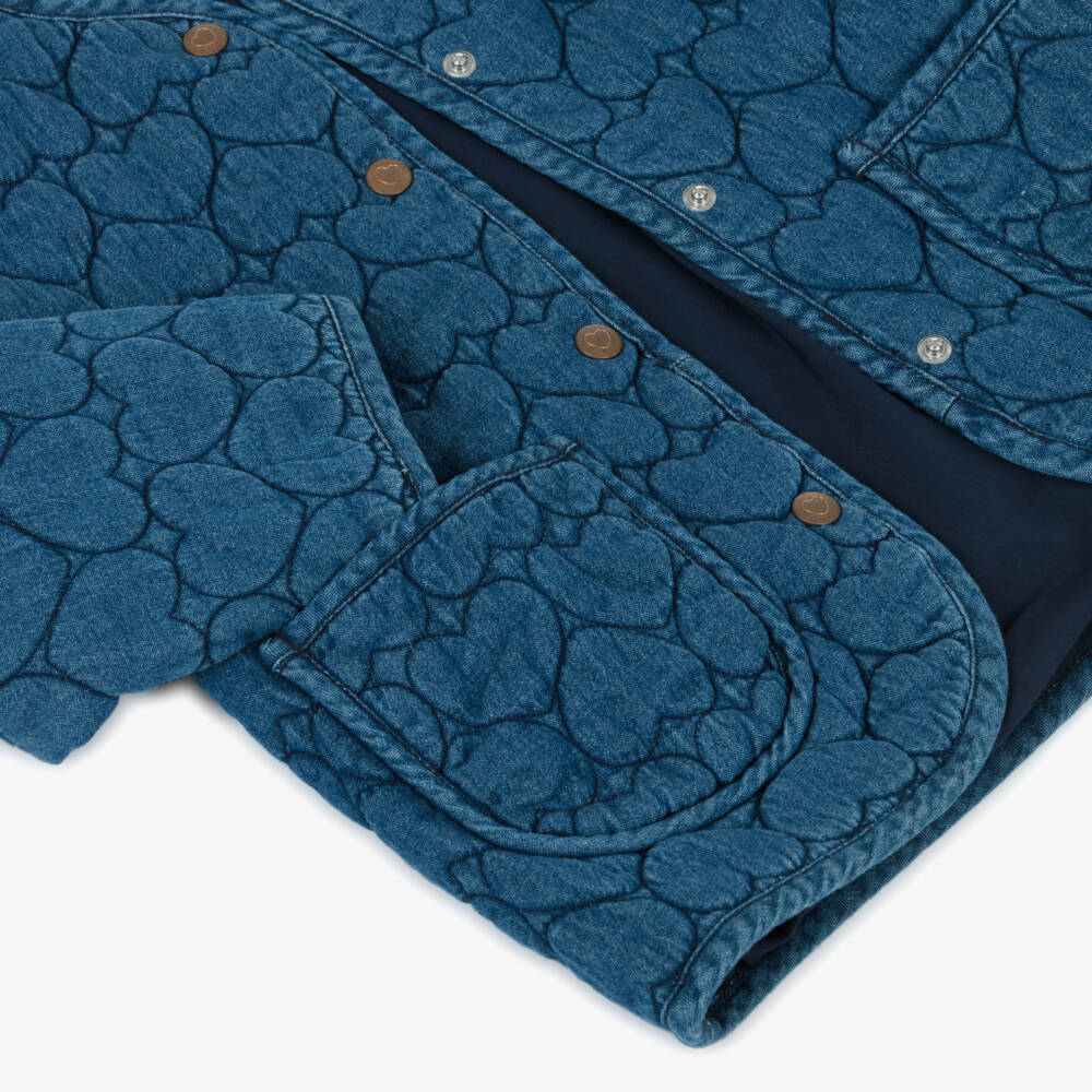 Mayoral-Girls Quilted Blue Heart Jacket | Childrensalon Outlet