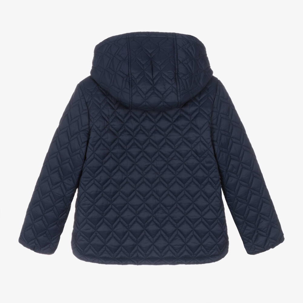Mayoral-Girls Quilted Navy Hooded Coat | Childrensalon Outlet