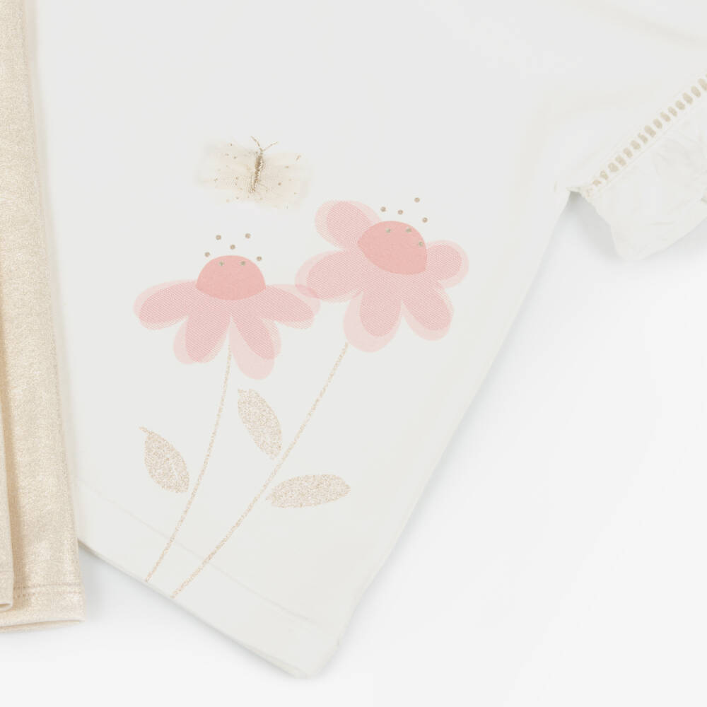 Mayoral-Кремовый и золотой наряд для девочек | Childrensalon Outlet