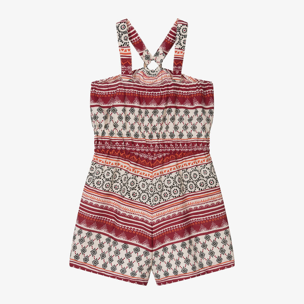 Mayoral-Girls Red Abstract Print Playsuit | Childrensalon Outlet